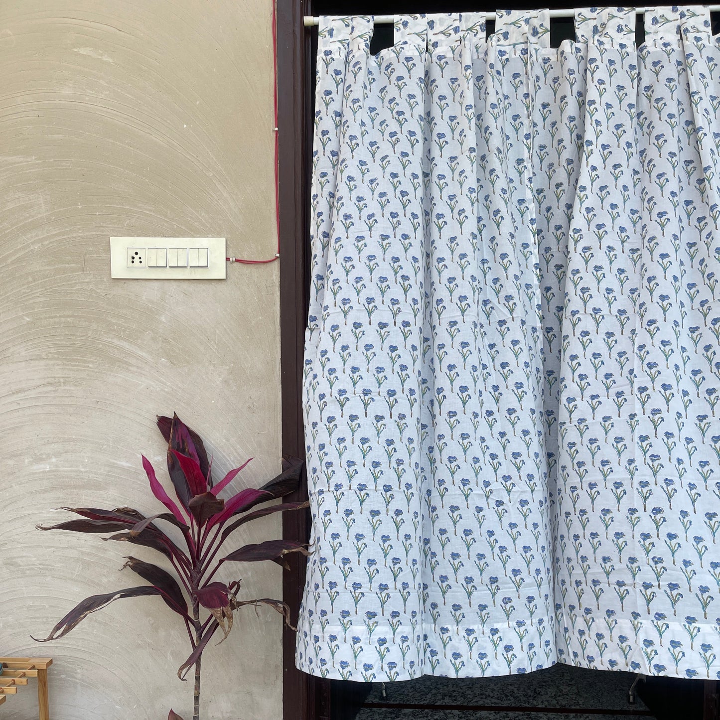 Japanese style Goodwill short - NOREN- Pair of Cotton Curtain Hand block print