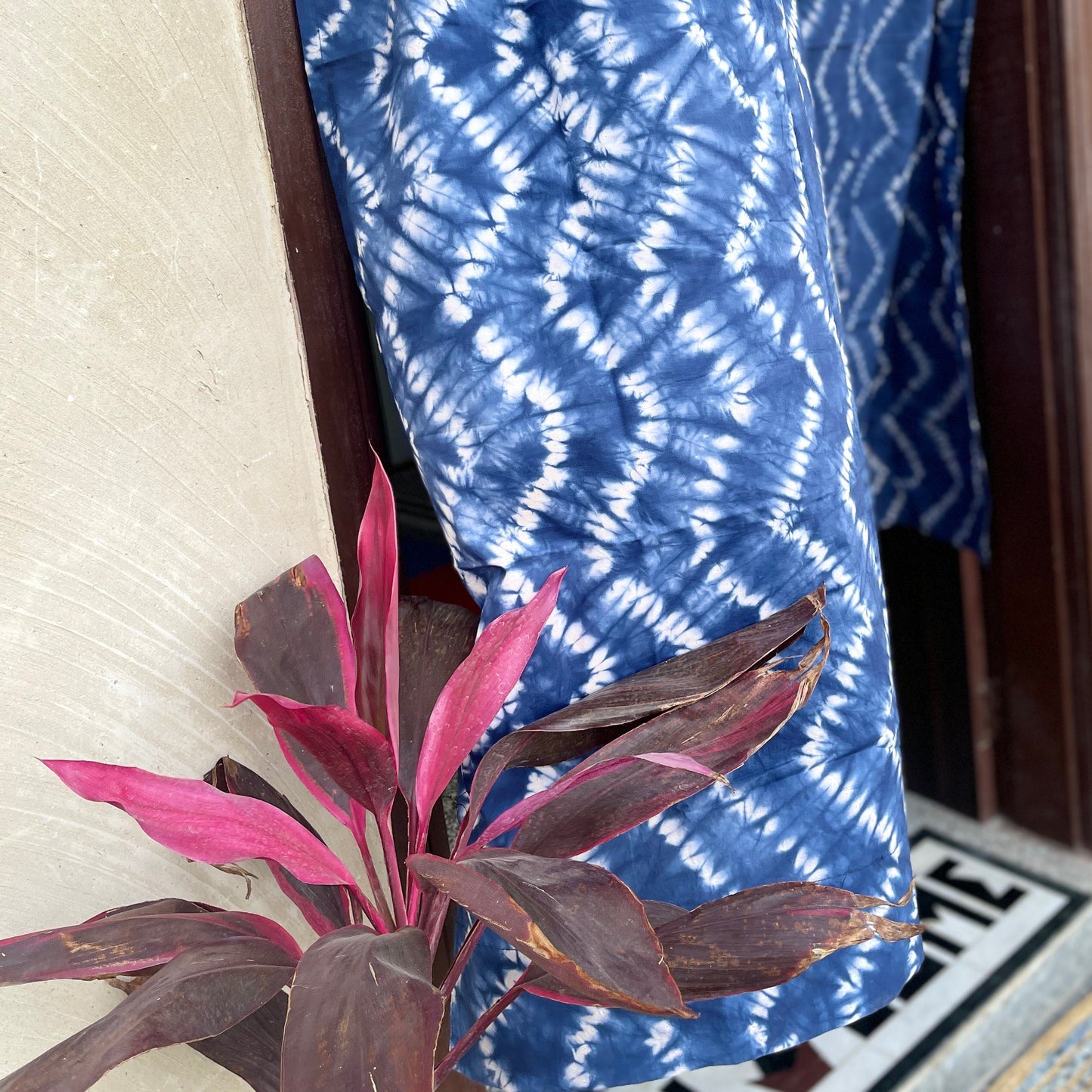 Japanese style Goodwill short - NOREN- Pair of Cotton Curtain SHIBORI