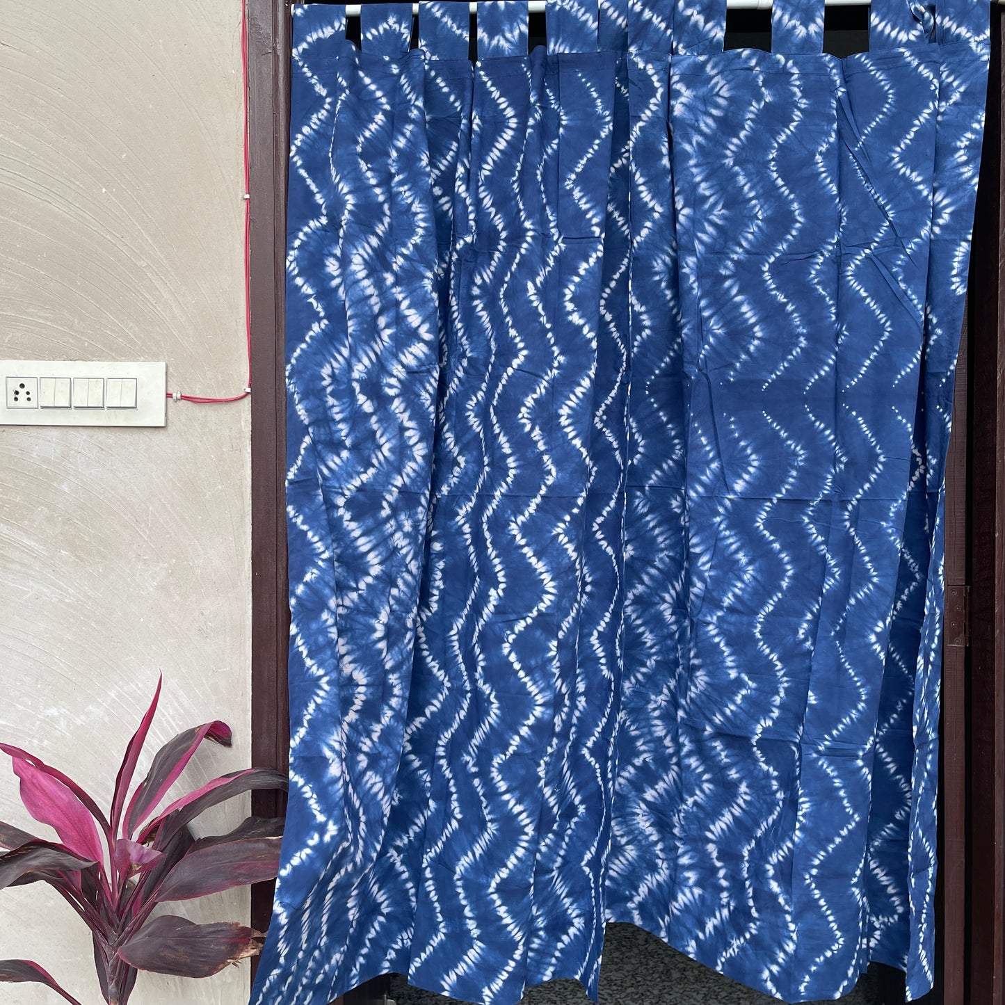 Japanese style Goodwill short - NOREN- Pair of Cotton Curtain SHIBORI