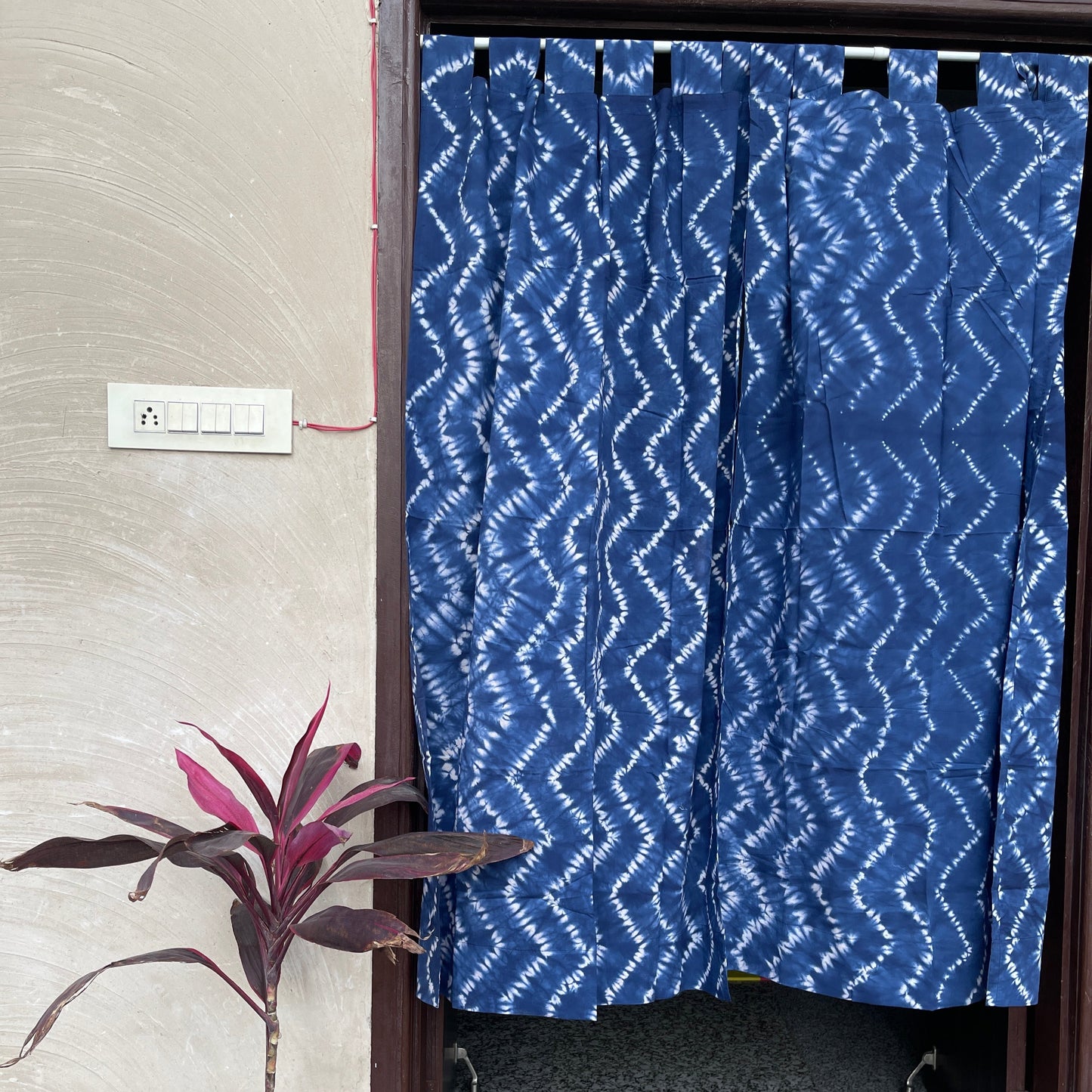 Japanese style Goodwill short - NOREN- Pair of Cotton Curtain SHIBORI