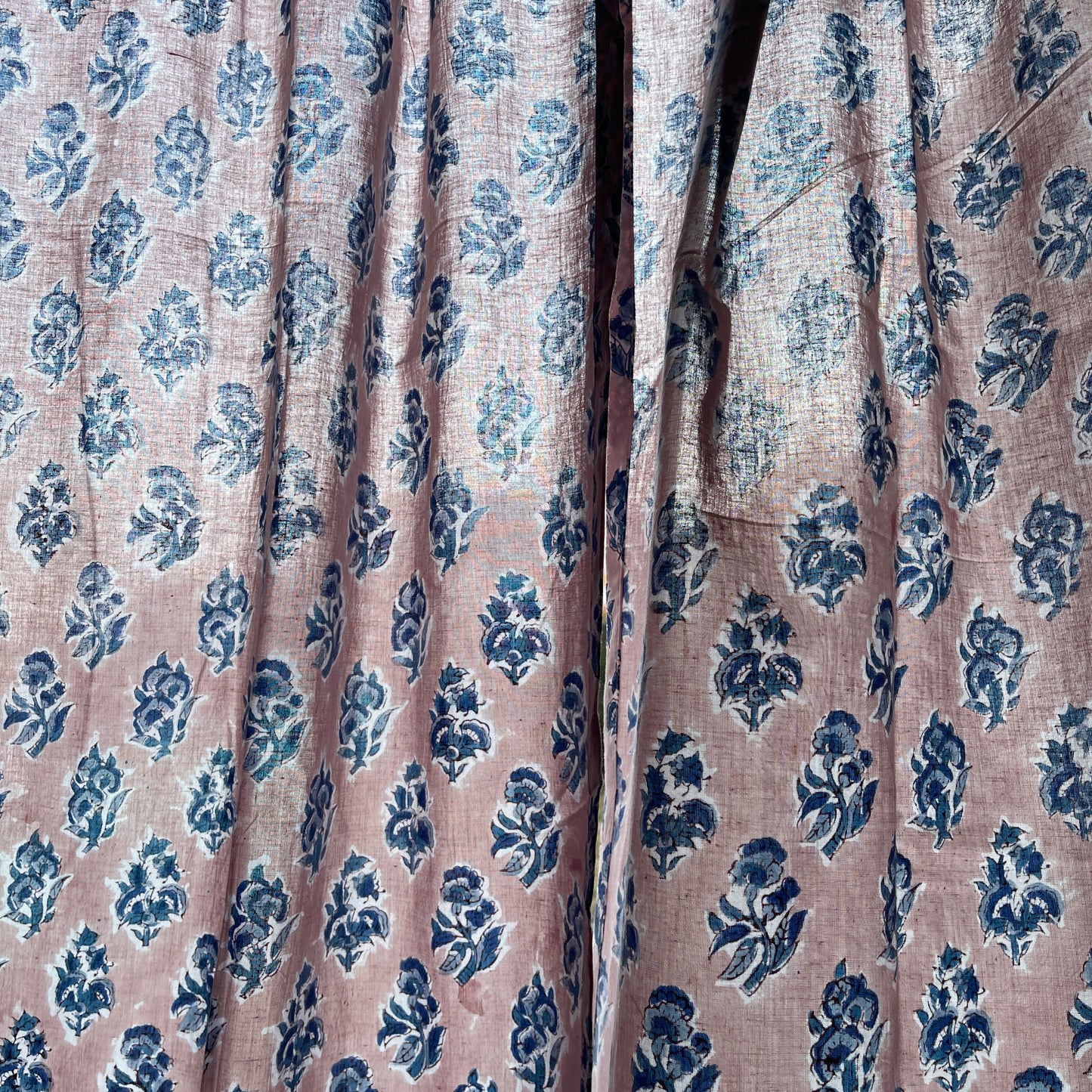 Japanese style Goodwill short - NOREN- Pair of Cotton Curtain Hand block print