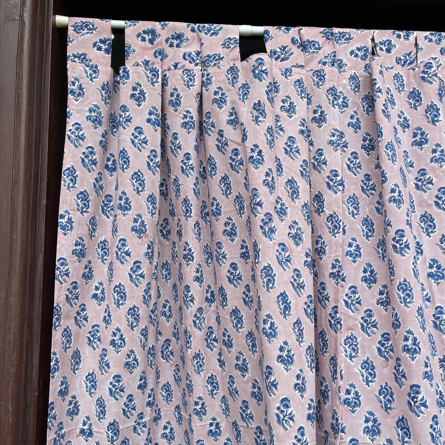 Japanese style Goodwill short - NOREN- Pair of Cotton Curtain Hand block print