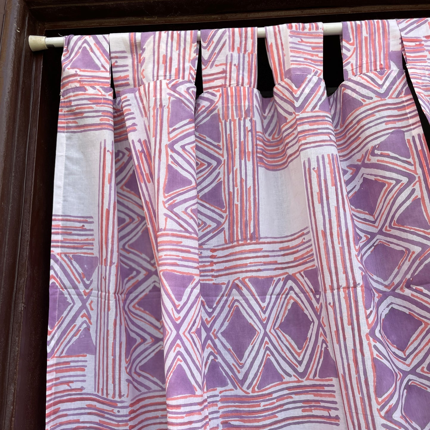 Japanese style Goodwill short - NOREN- Pair of Cotton Curtain Hand block print