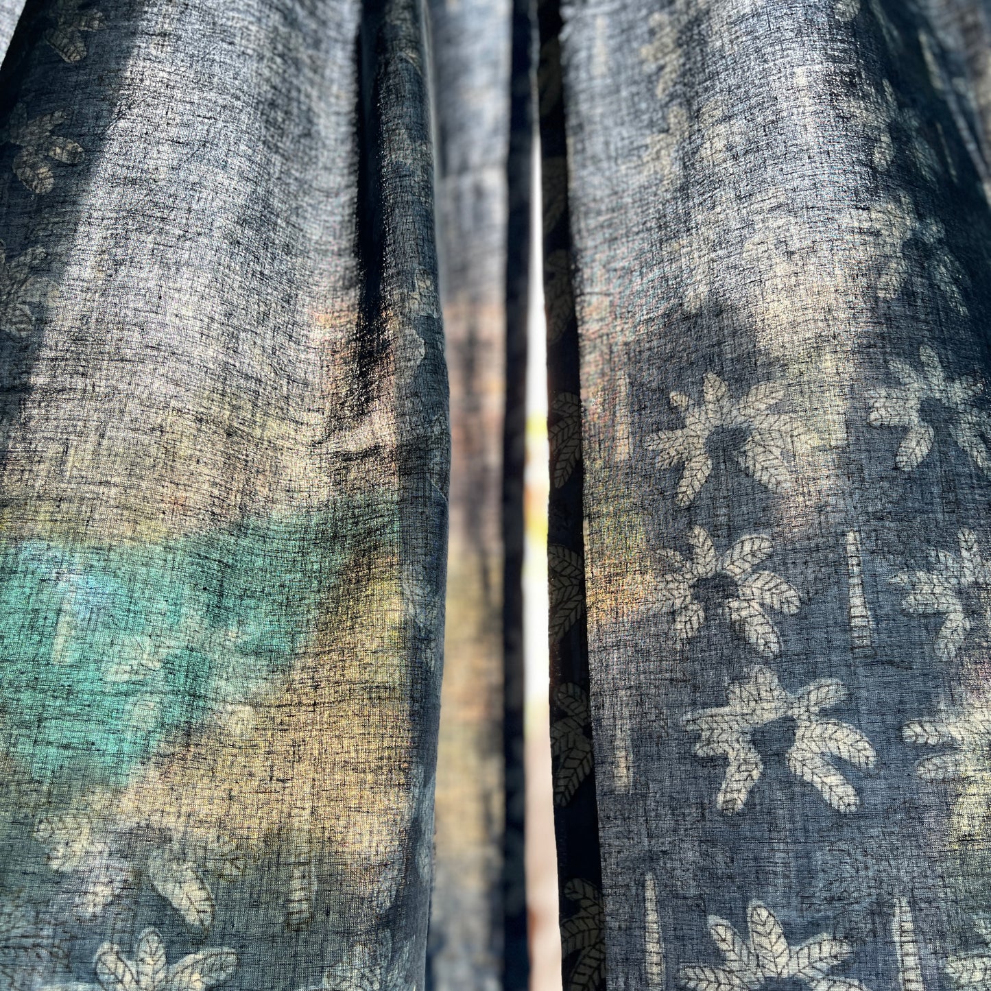 Japanese style Goodwill short - NOREN- Pair of Cotton Curtain Hand block print