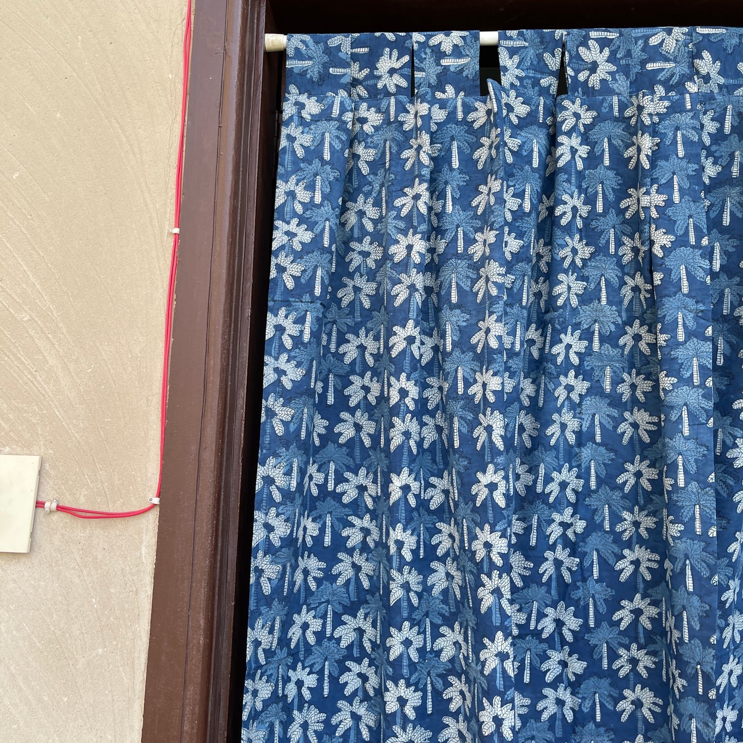 Japanese style Goodwill short - NOREN- Pair of Cotton Curtain Hand block print