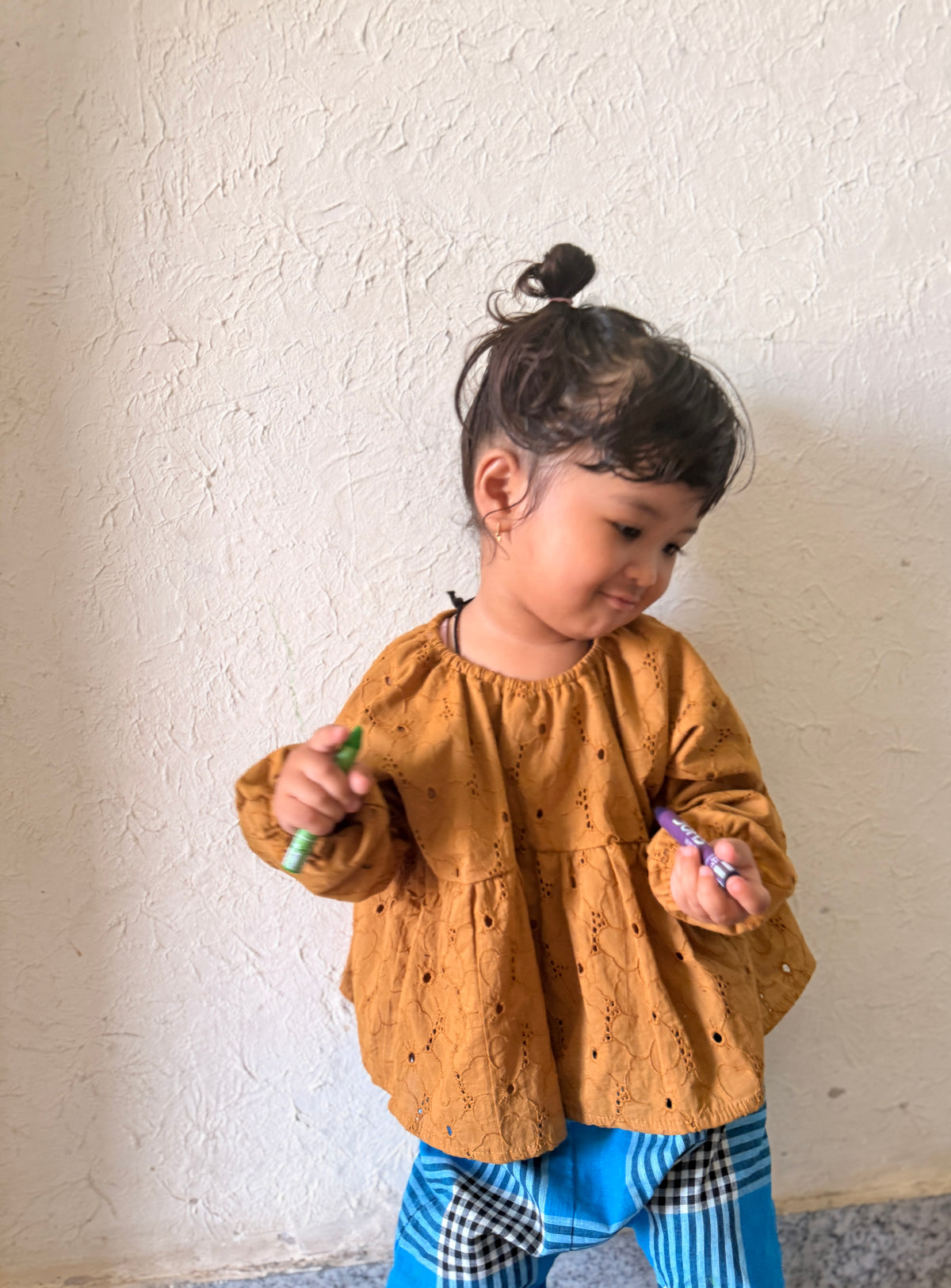 Dobby Cotton Tiered Short Tunic