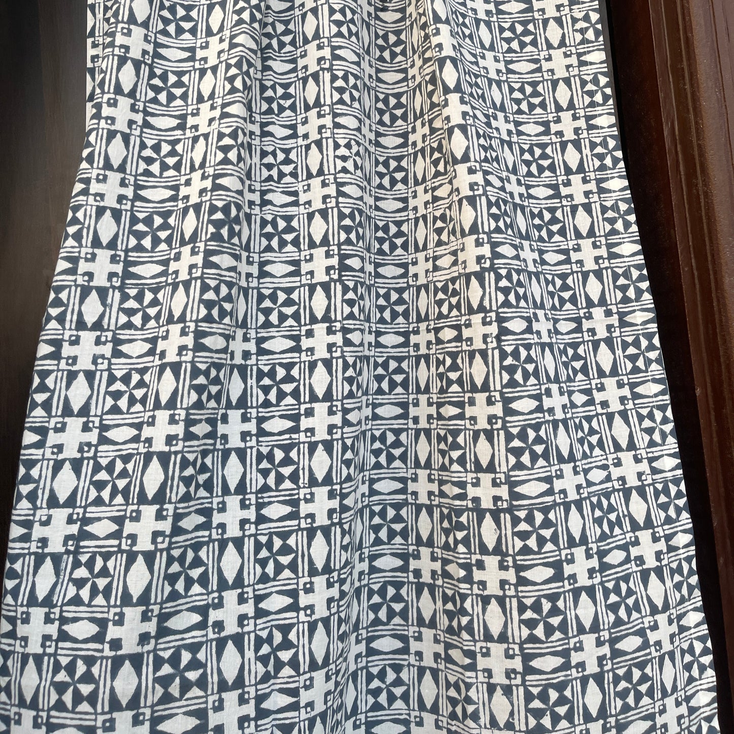 Japanese style Goodwill short - NOREN- Pair of Cotton Curtain Hand block print