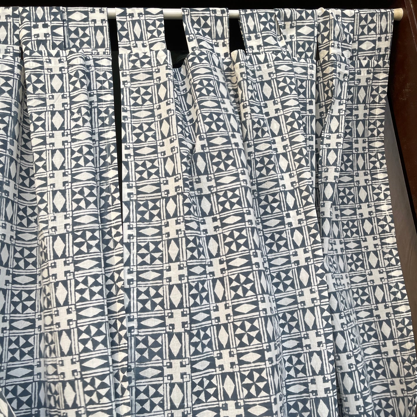 Japanese style Goodwill short - NOREN- Pair of Cotton Curtain Hand block print