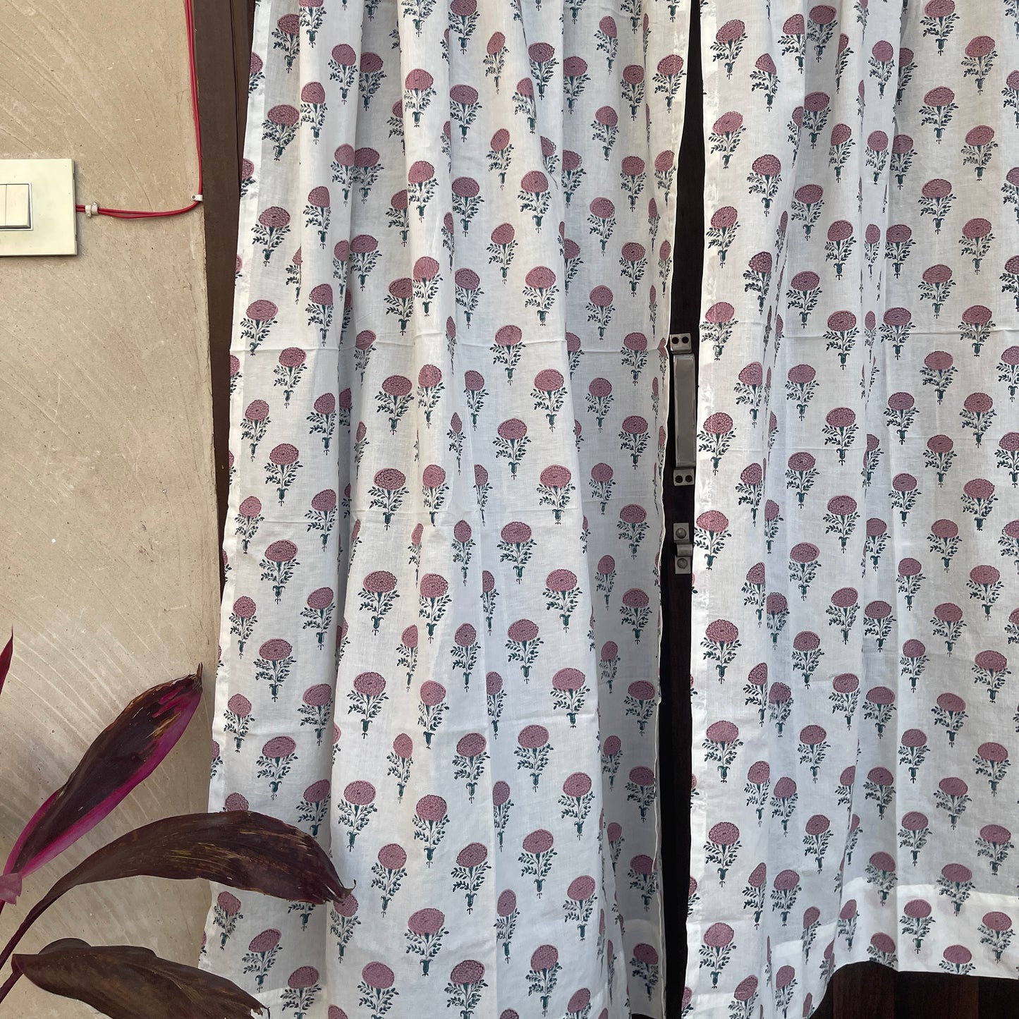 Japanese style Goodwill short - NOREN- Pair of Cotton Curtain Hand block print