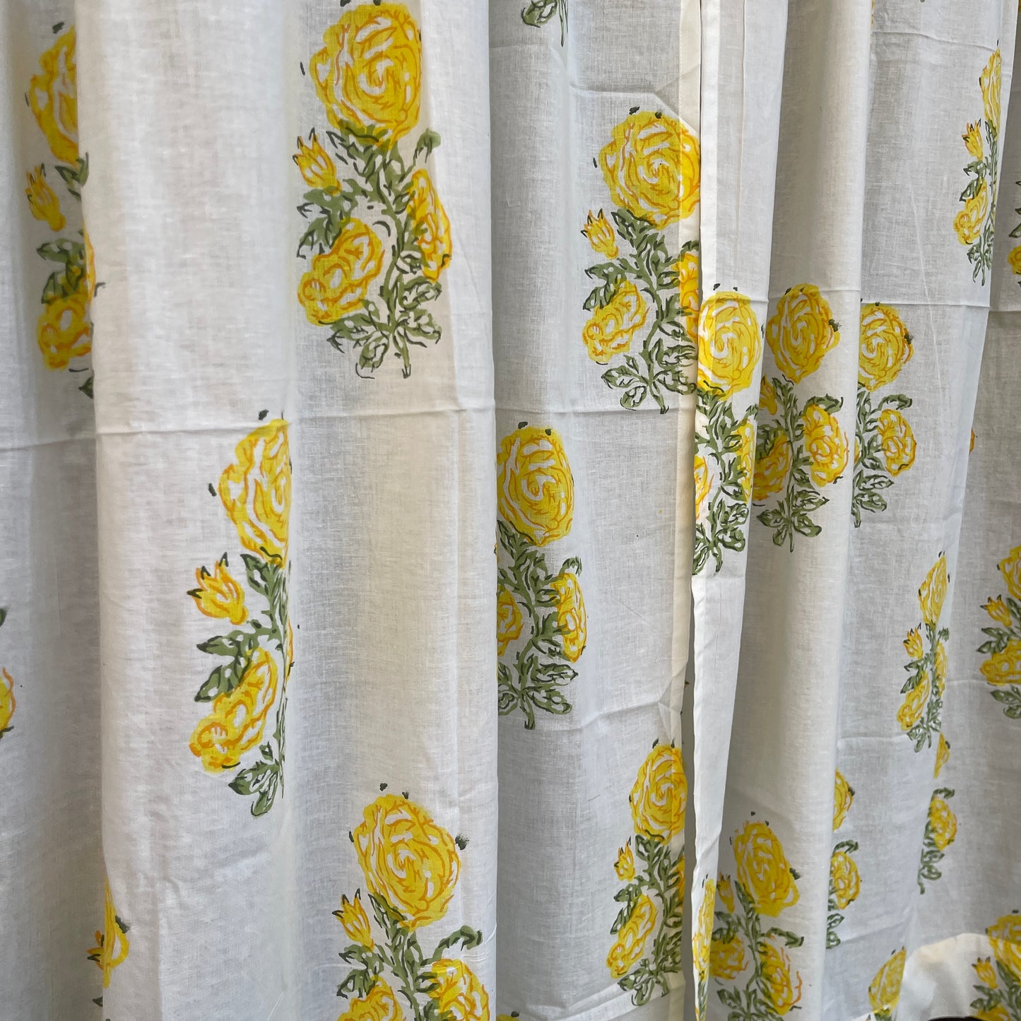 Japanese style Goodwill short - NOREN- Pair of Cotton Curtain Hand block print