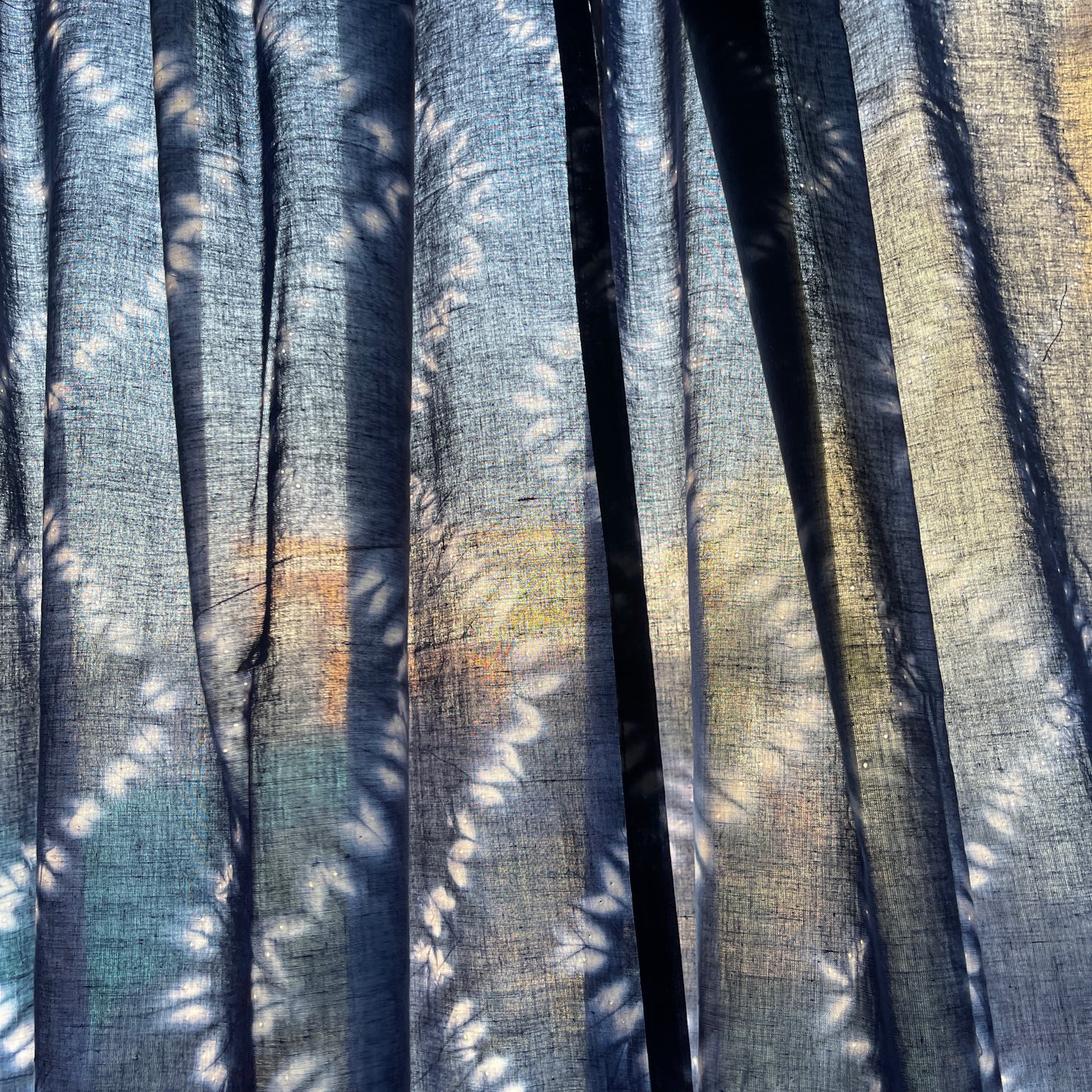 Japanese style Goodwill long - NOREN- Pair of Cotton Curtain Shibori