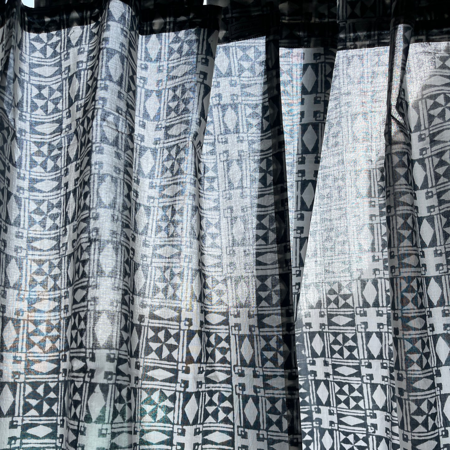 Japanese style Goodwill long - NOREN- Pair of Cotton Curtain Hand block print