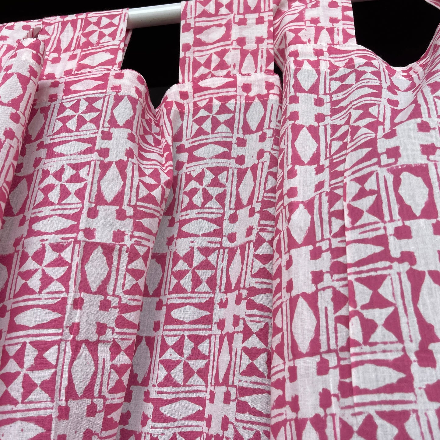 Japanese style Goodwill long - NOREN- Pair of Cotton Curtain Hand block print