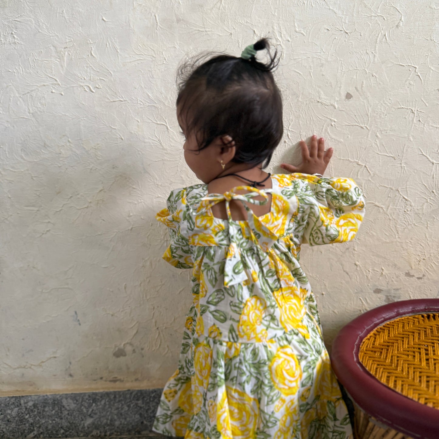 ⭐︎1-9 years⭐︎ Square Neck Tunic Dress - Block Print Cotton-