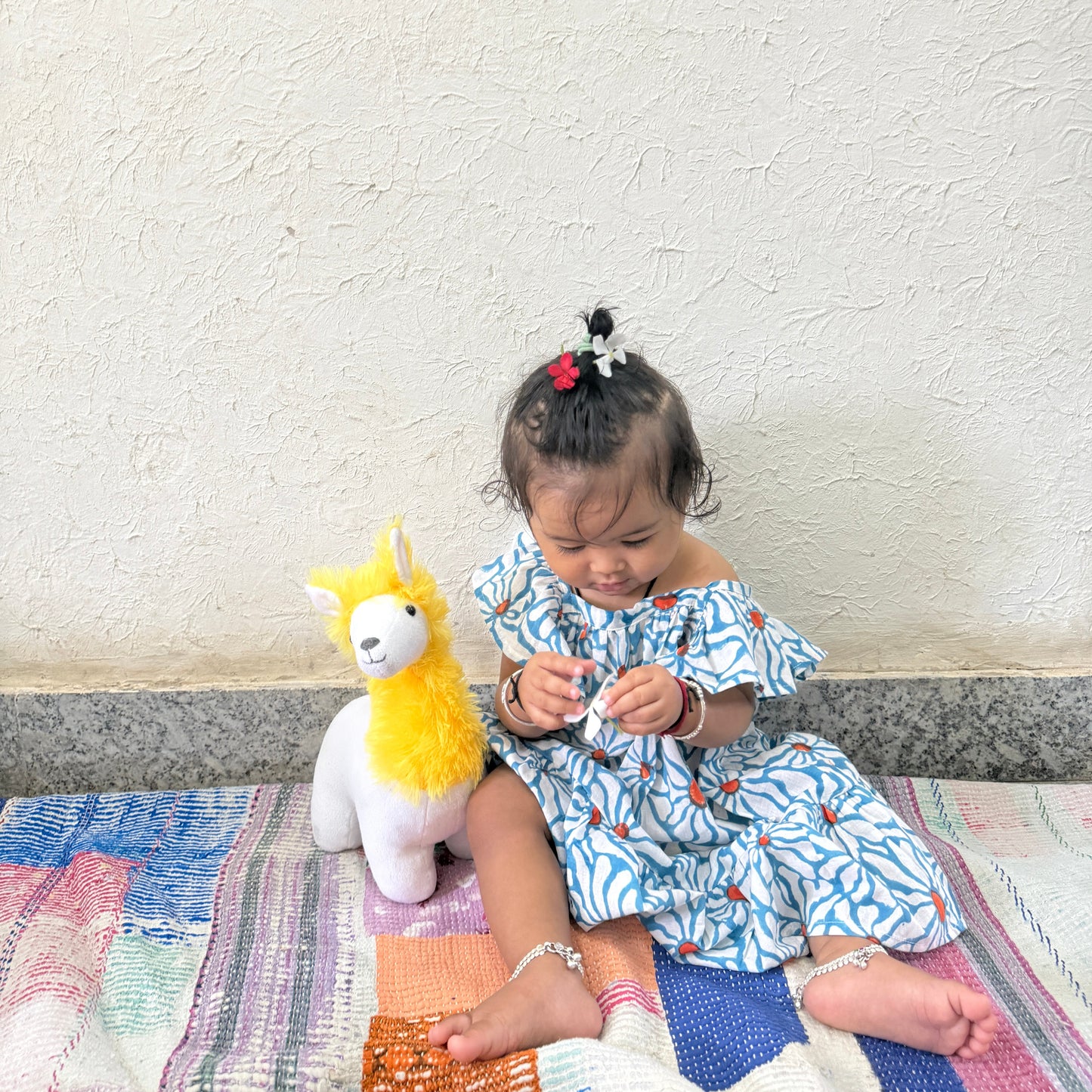 Daisy Flower Print Frill Summer Dress
