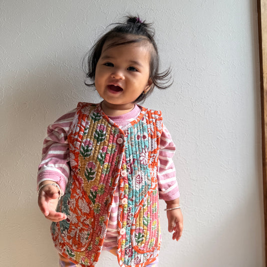 Stripes Patchwork Reversible Vest