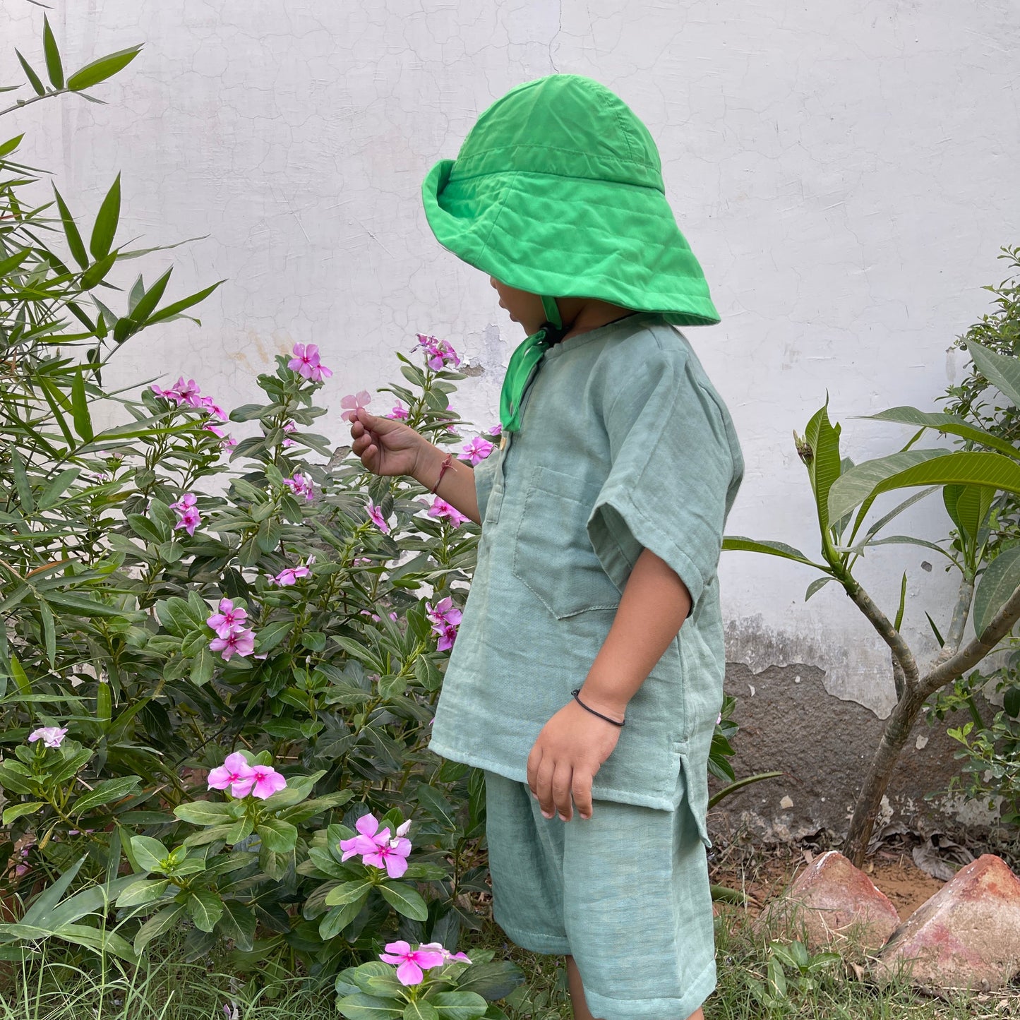 Muslin cotton loose fit pullover shirts and sirwal shorts set Unisex