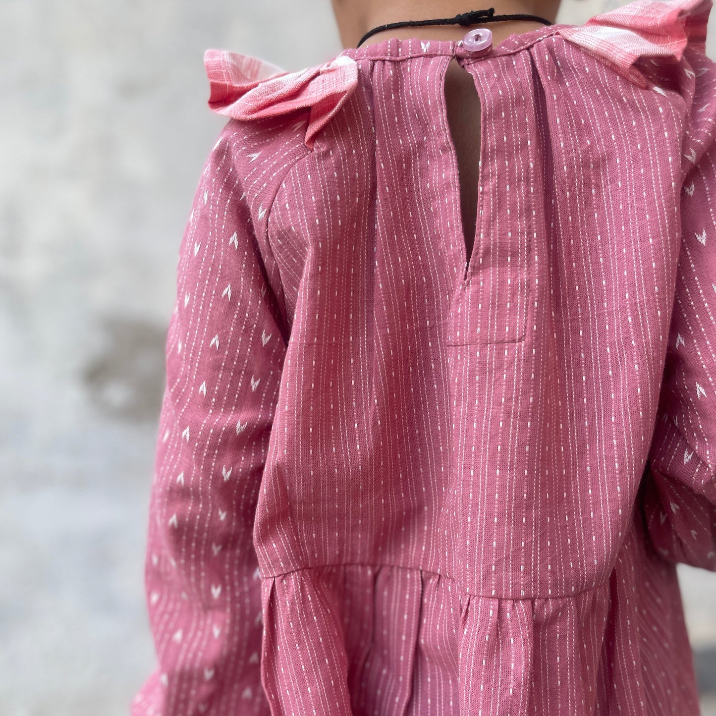 South Cotton Side Neck Frill Dress
