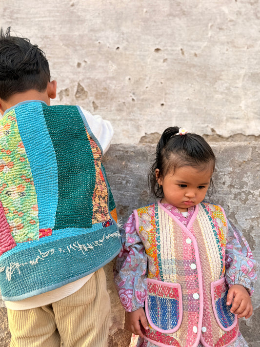 1-2 years Vintage Kantha Sashiko Vest