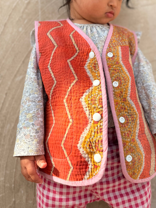 12-18 months Vintage Kantha Sashiko Vest