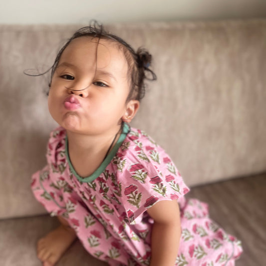 Flare Midi Piping Dress