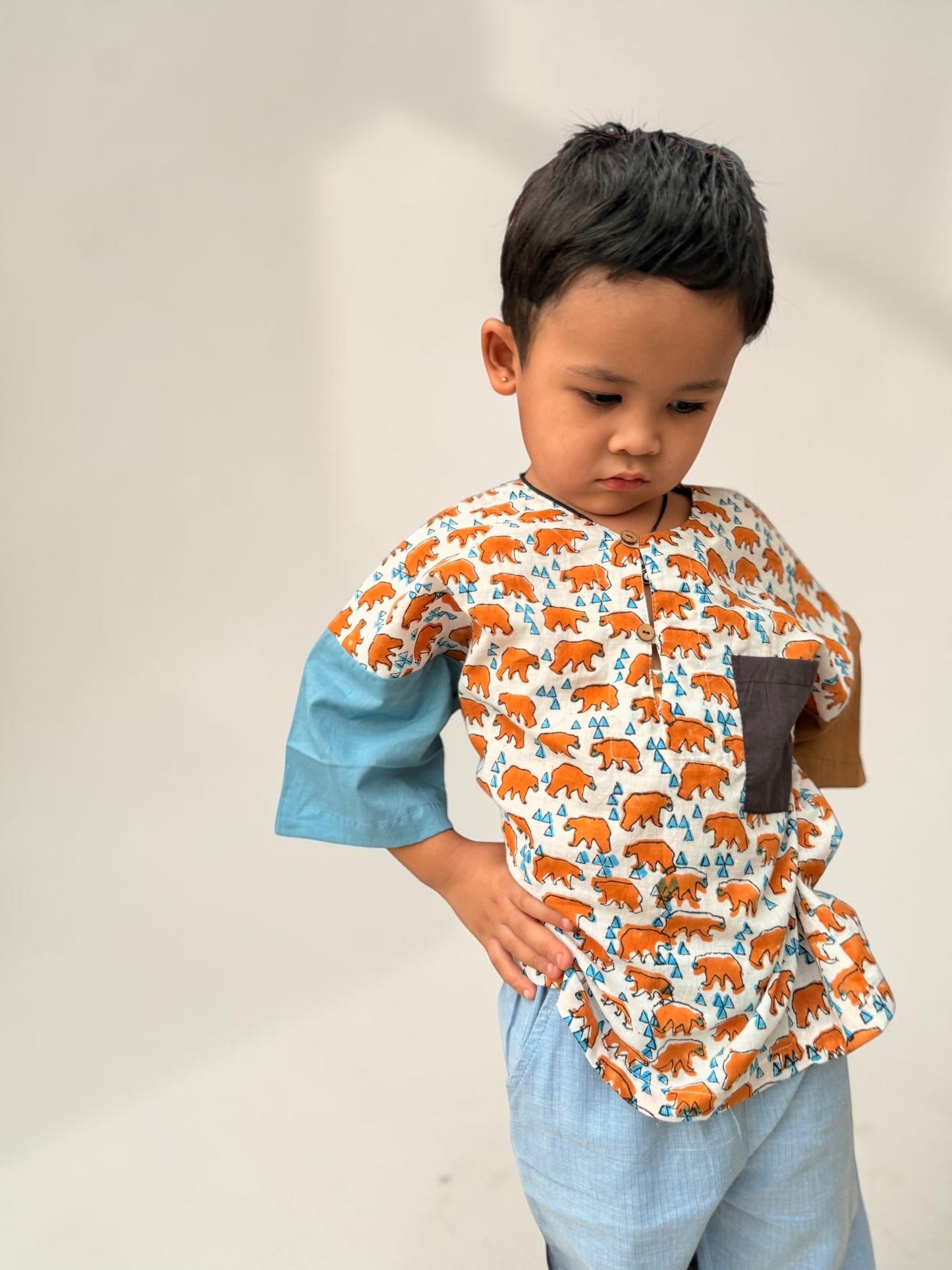 Mixed Motif Adventure Pullover Shirt