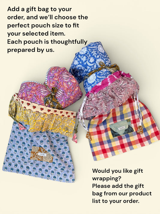 Drawstring Frill Kinchaku Gift Bag