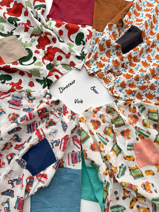 Mixed Motif Adventure Pullover Shirt