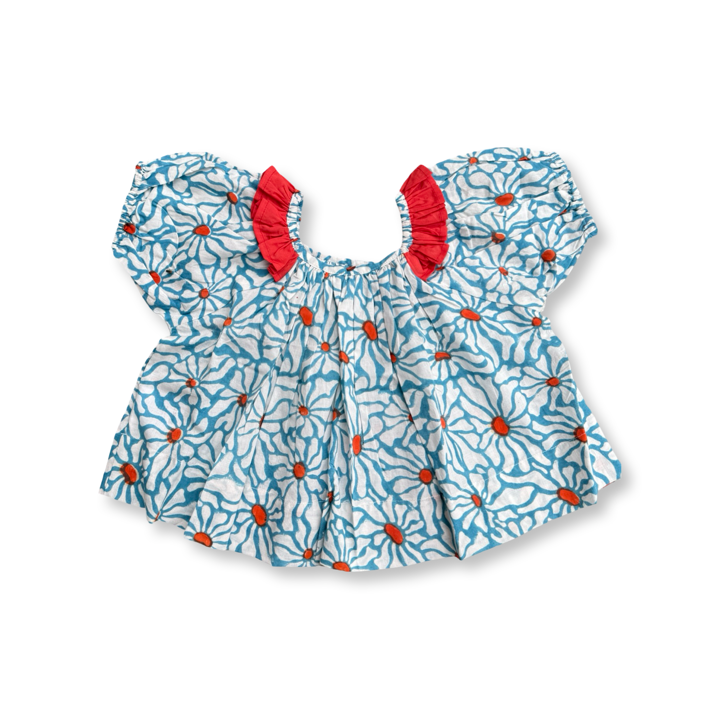 Daisy Flower Print Frill blouse