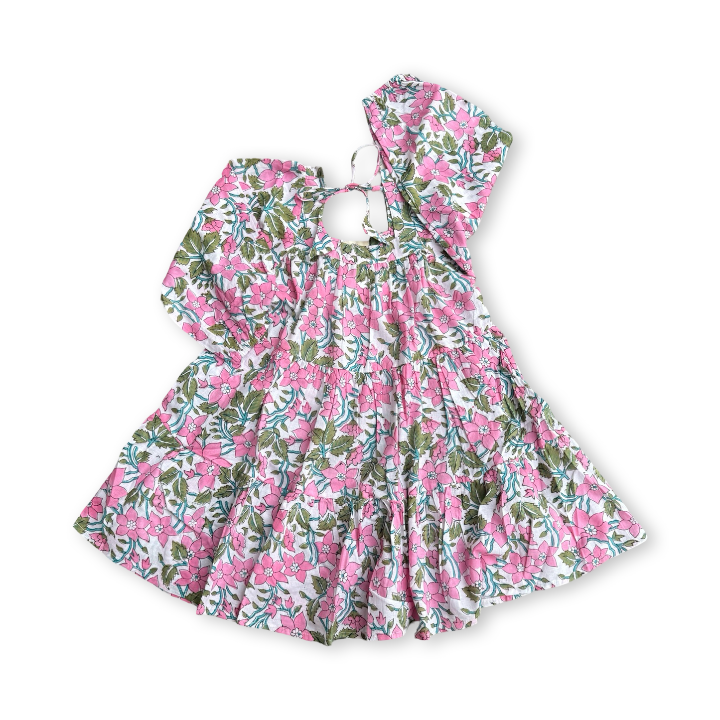 ⭐︎1-9 years⭐︎ Square Neck Tunic Dress - Block Print Cotton-