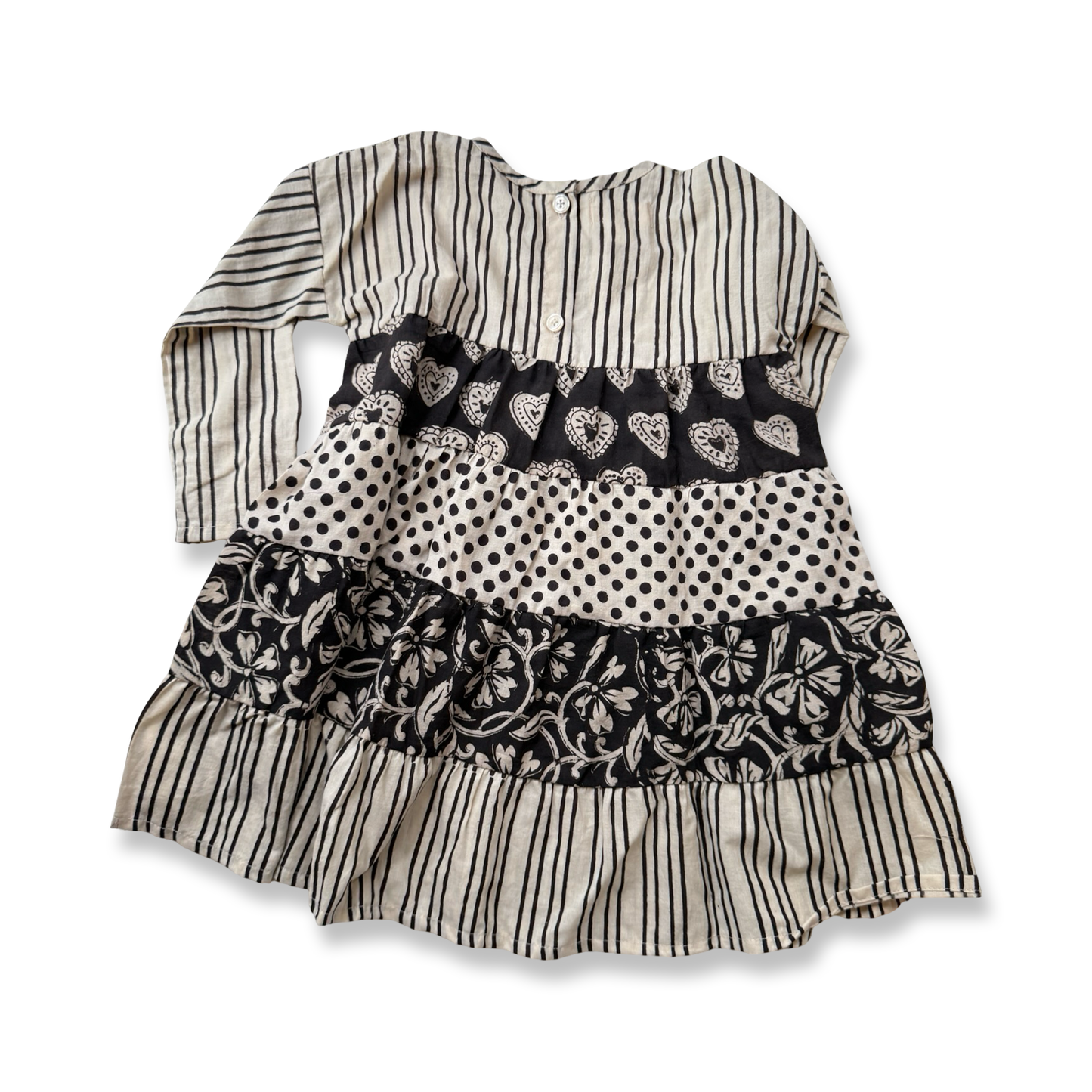 Paneled Textiles Tiered Dress