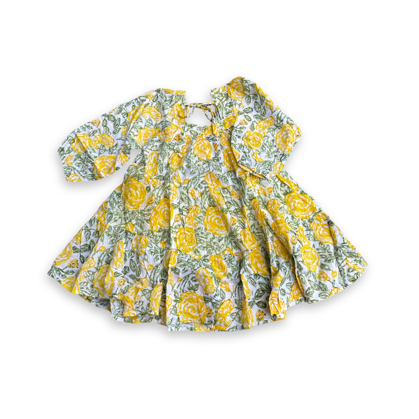 ⭐︎1-9 years⭐︎ Square Neck Tunic Dress - Block Print Cotton-