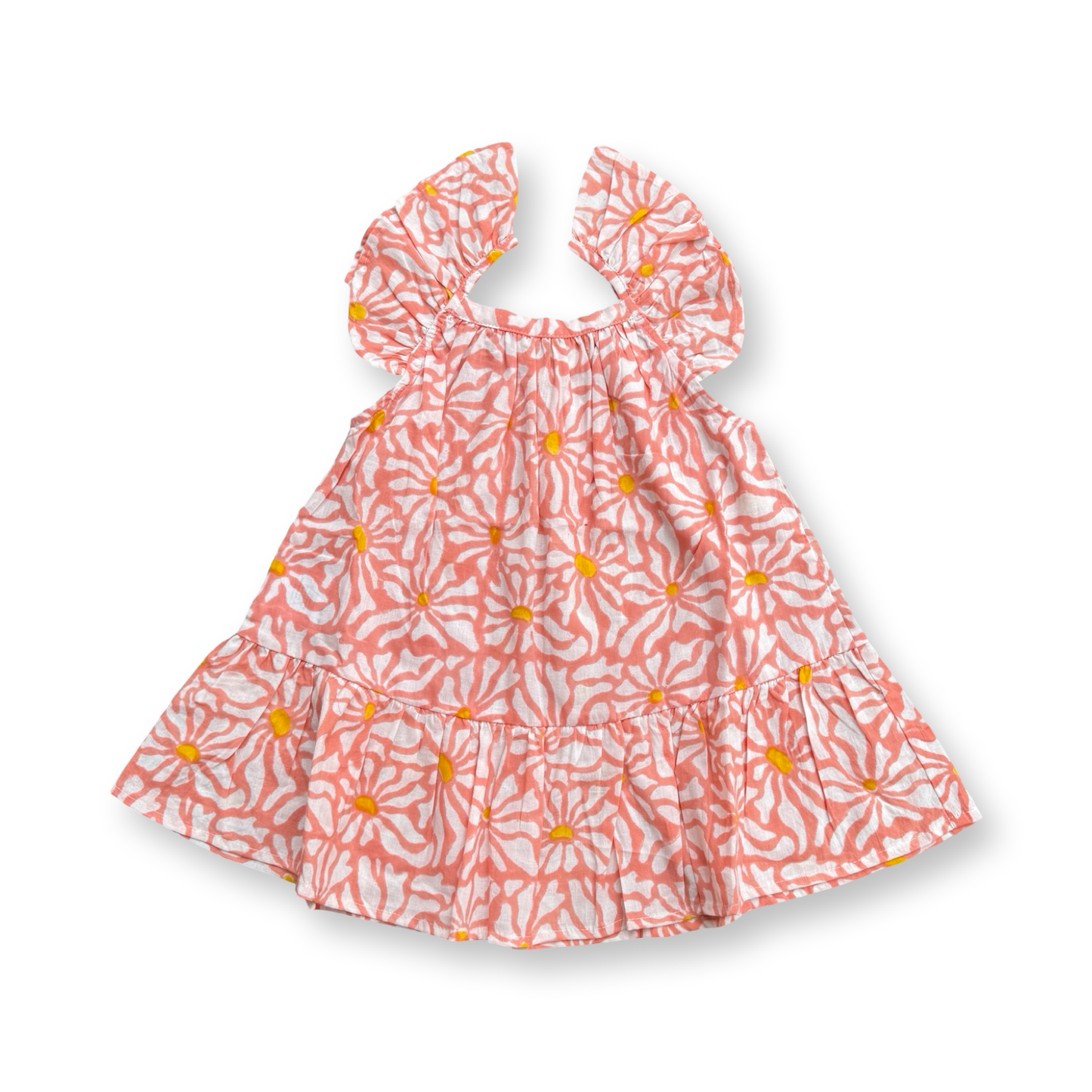 Daisy Flower Print Frill Summer Dress