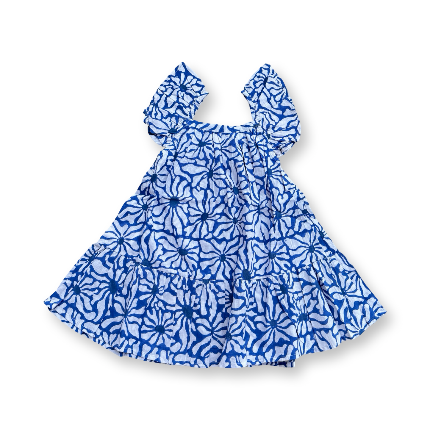 Daisy Flower Print Frill Summer Dress