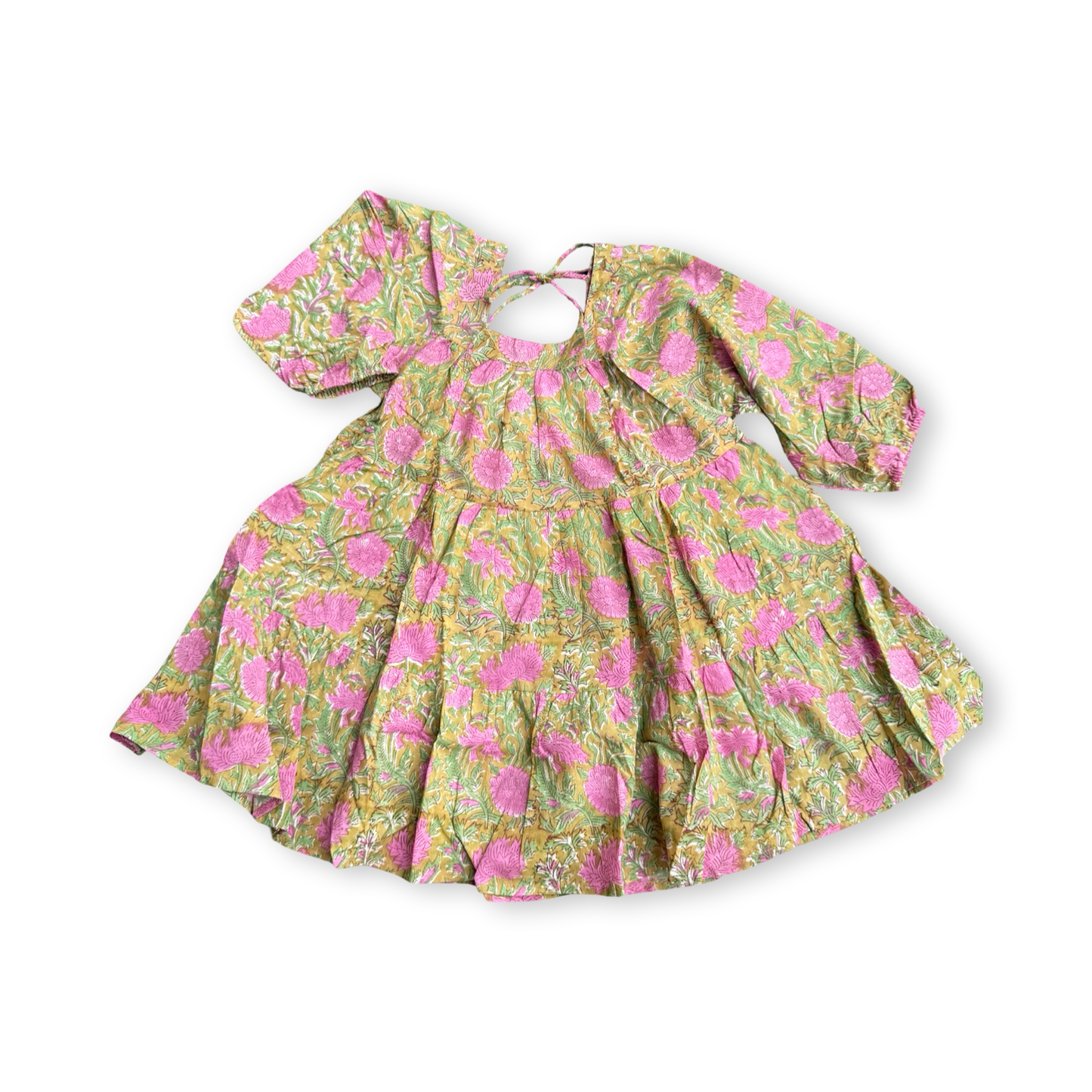 ⭐︎1-9 years⭐︎ Square Neck Tunic Dress - Block Print Cotton-