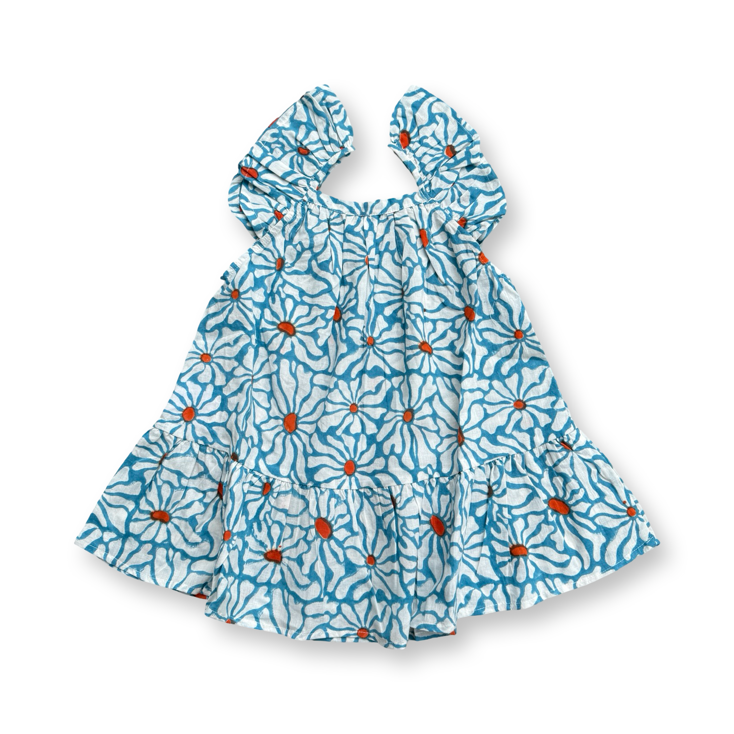 Daisy Flower Print Frill Summer Dress