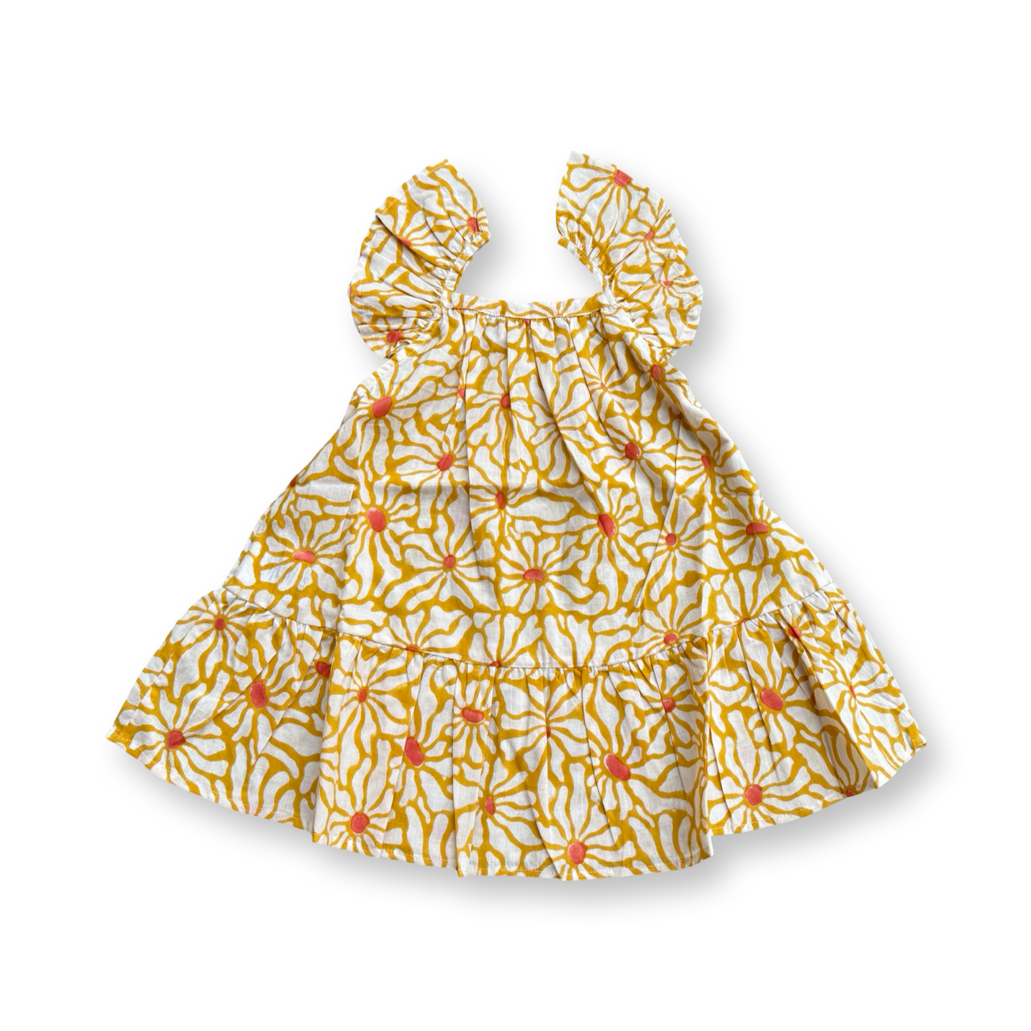 Daisy Flower Print Frill Summer Dress