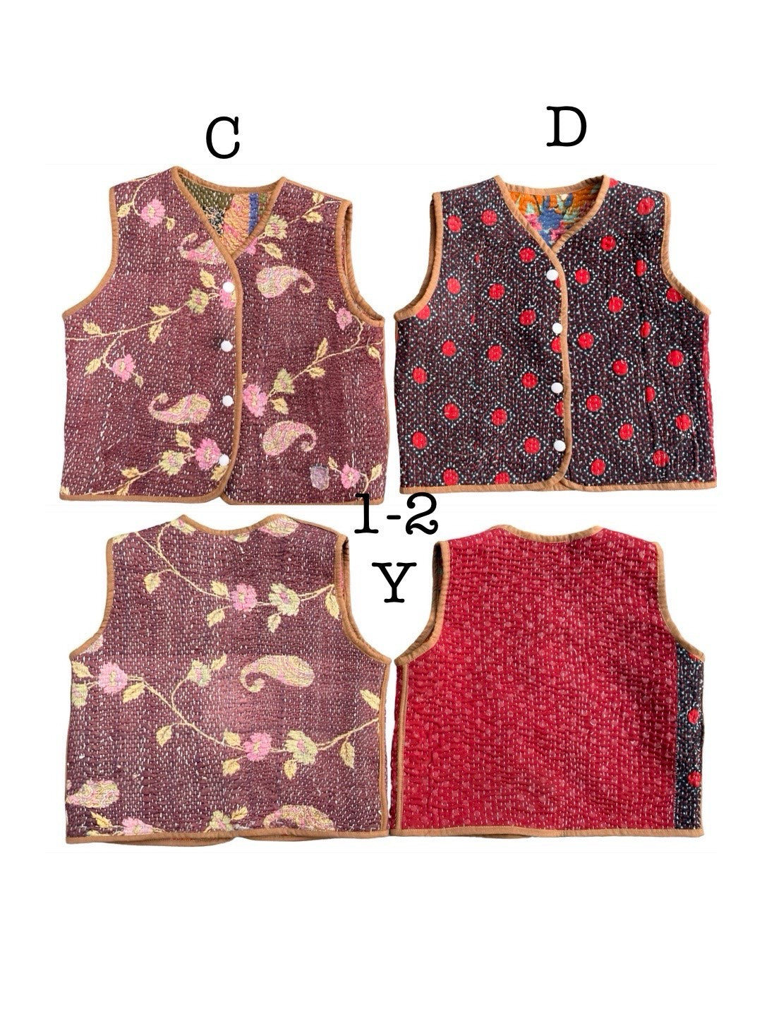 1-2 years Vintage Kantha Sashiko Vest – saruche 1-2 years Vintage Kantha Sashiko Vest – saruche
