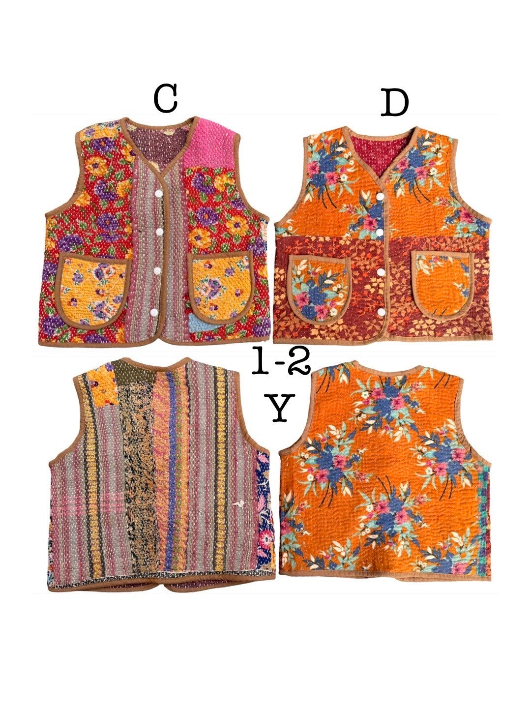 2-3 years Vintage Kantha Sashiko Vest – saruche