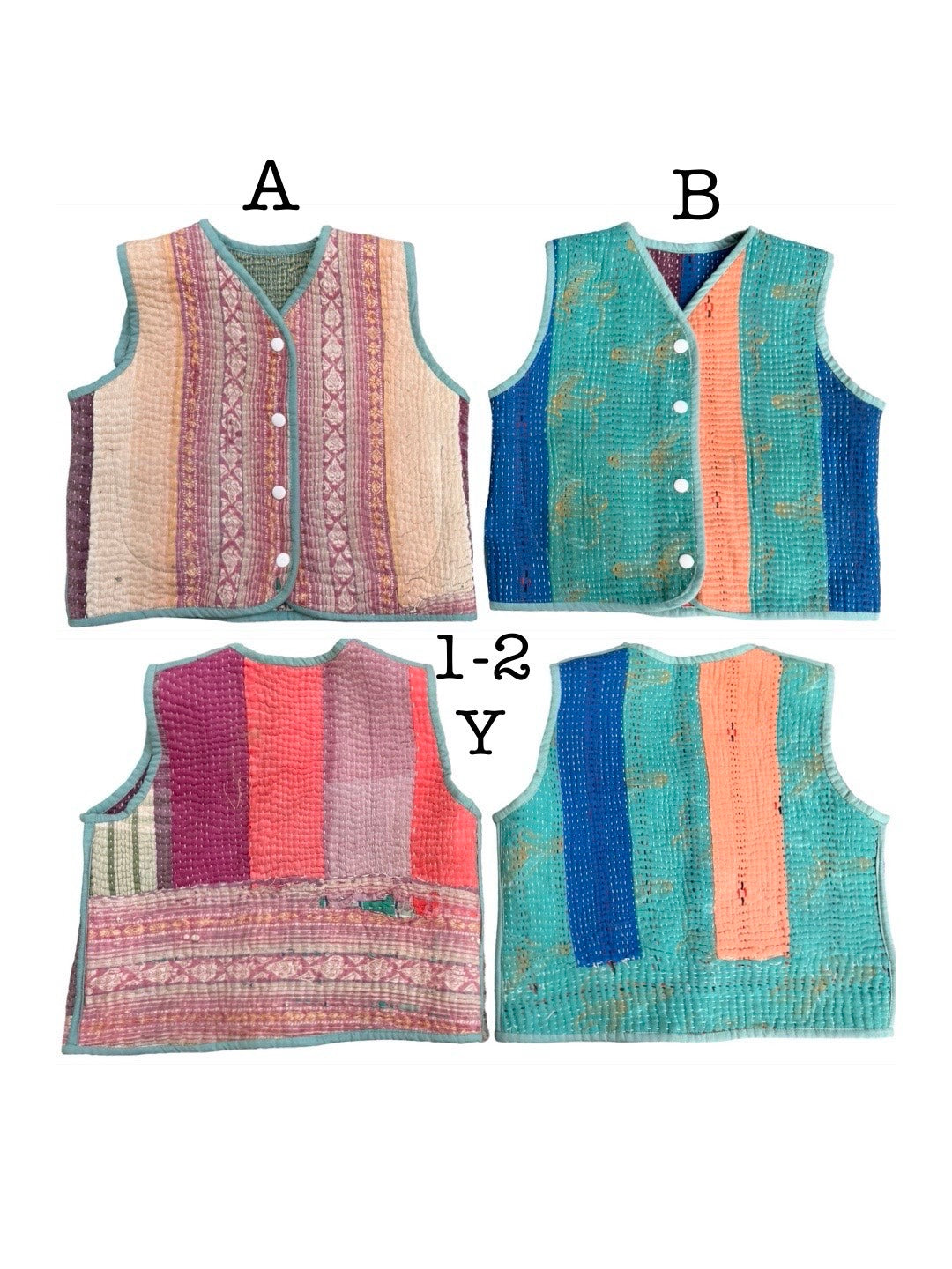 1-2 years Vintage Kantha Sashiko Vest – saruche
