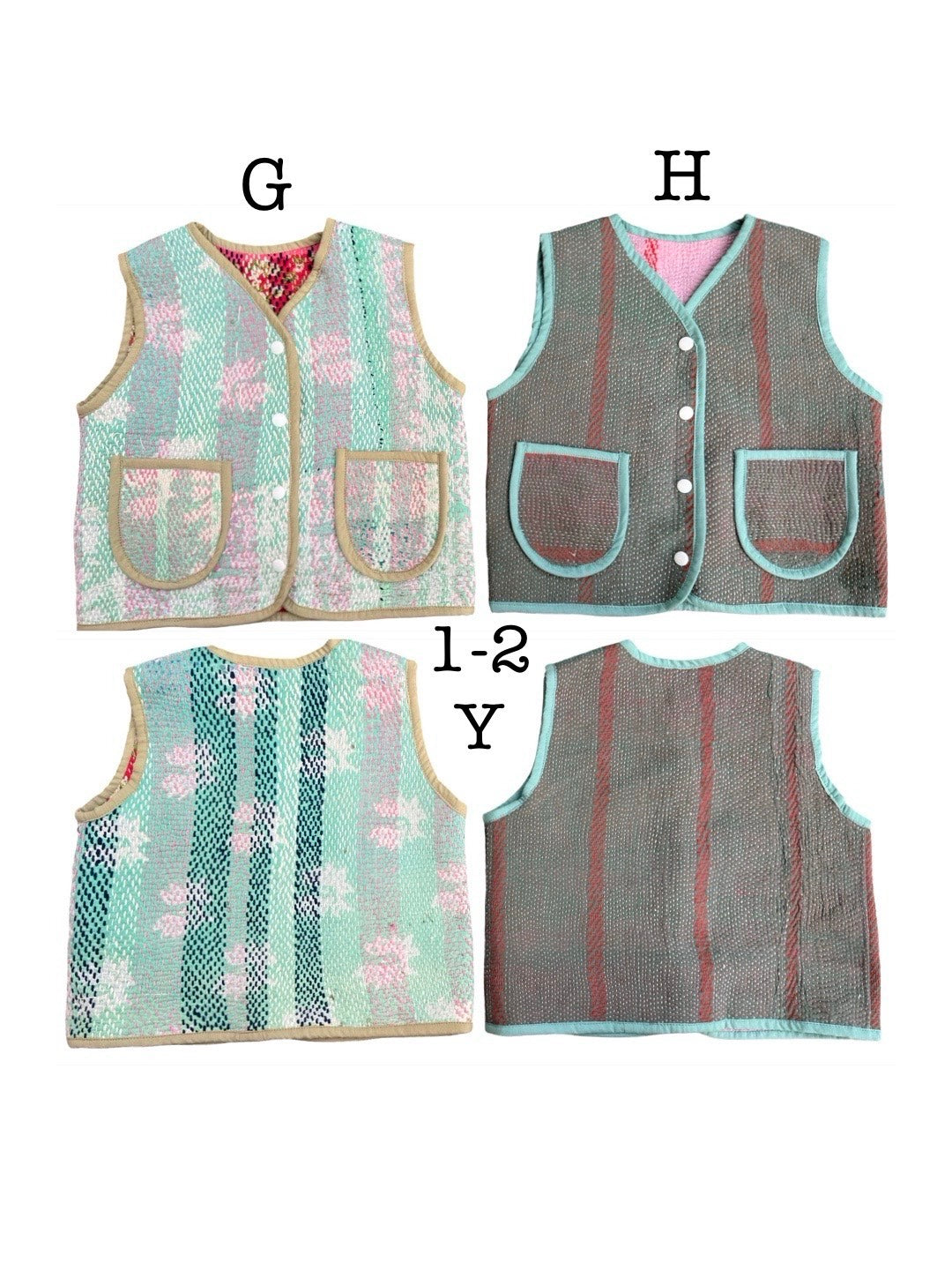 1-2 years Vintage Kantha Sashiko Vest – saruche 1-2 years Vintage Kantha Sashiko Vest – saruche