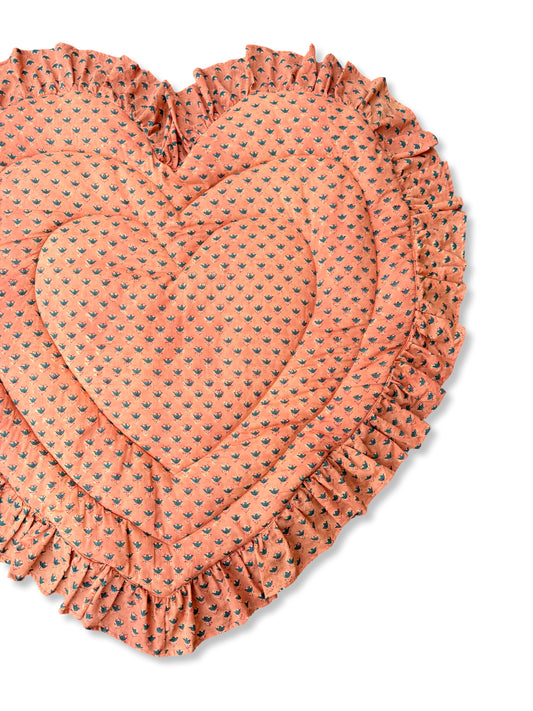 Baby Quilt Play Mat Heart Frill -Monsoon Colors-