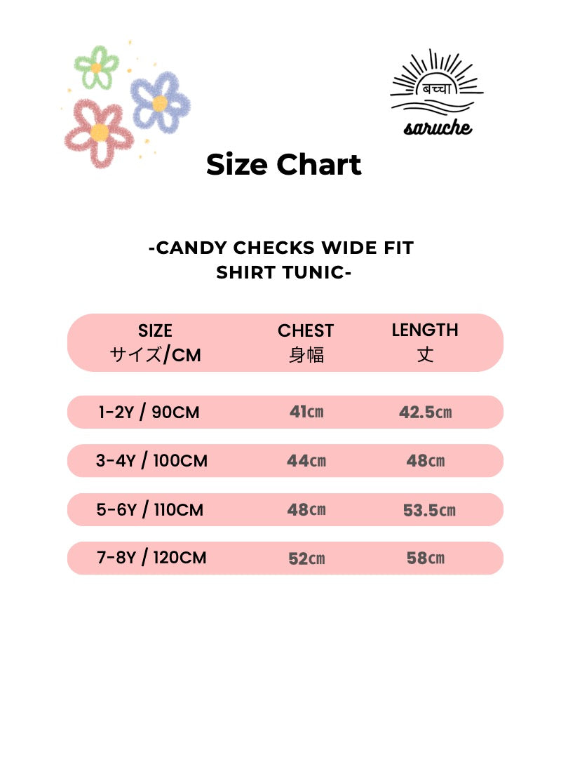 Candy Check Wide Fit Girls Shirt Tunic