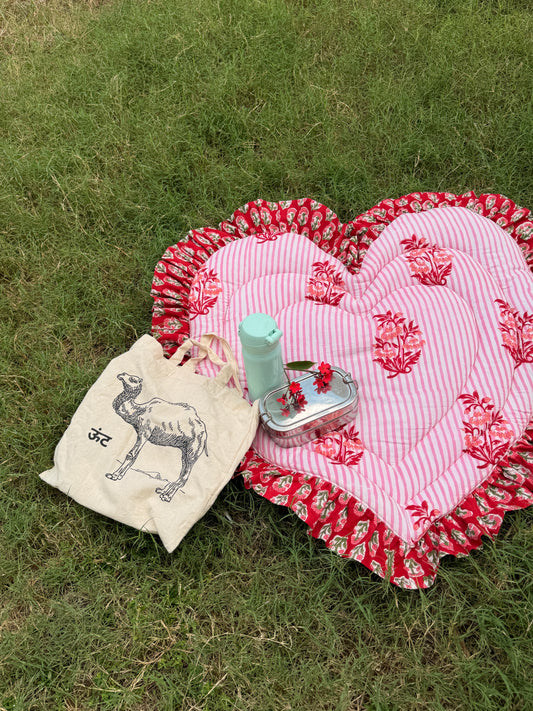 Baby Play Mat Heart Frill -Reversible Small Double Foam Only-