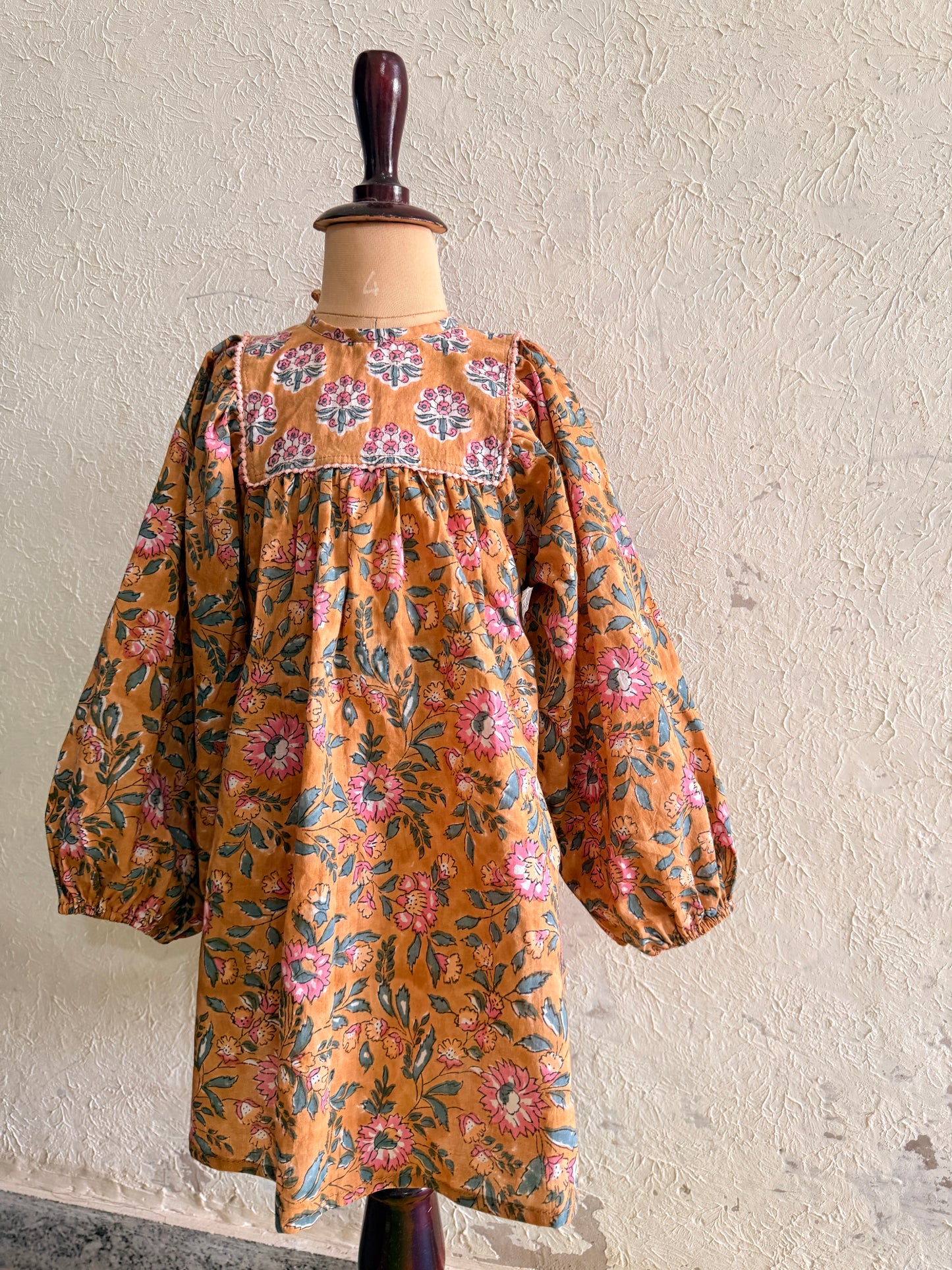 Balloon Sleeve Midi Retro Dress