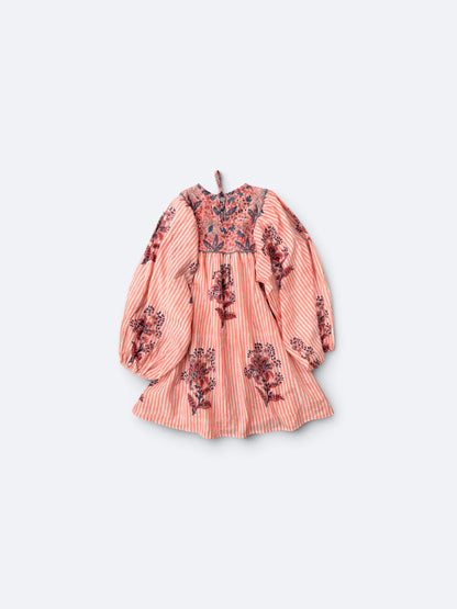 Balloon Sleeve Midi Retro Dress