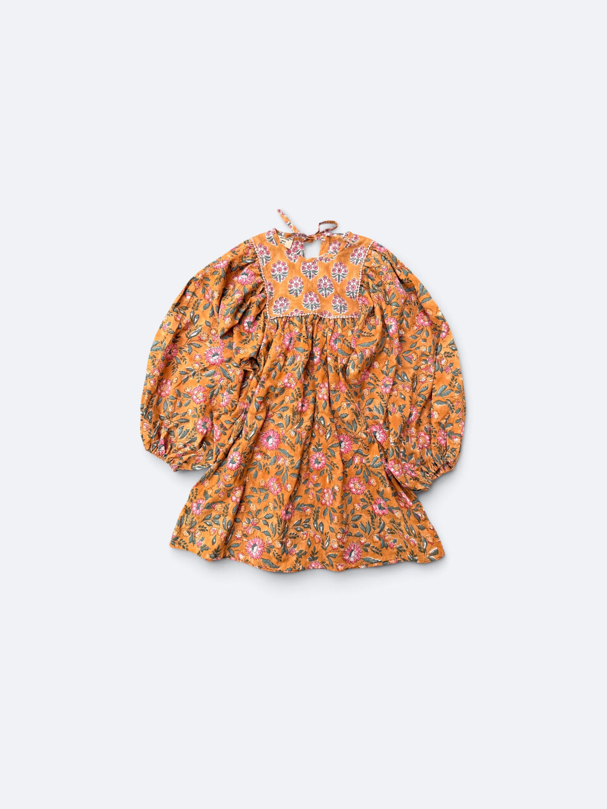 Balloon Sleeve Midi Retro Dress