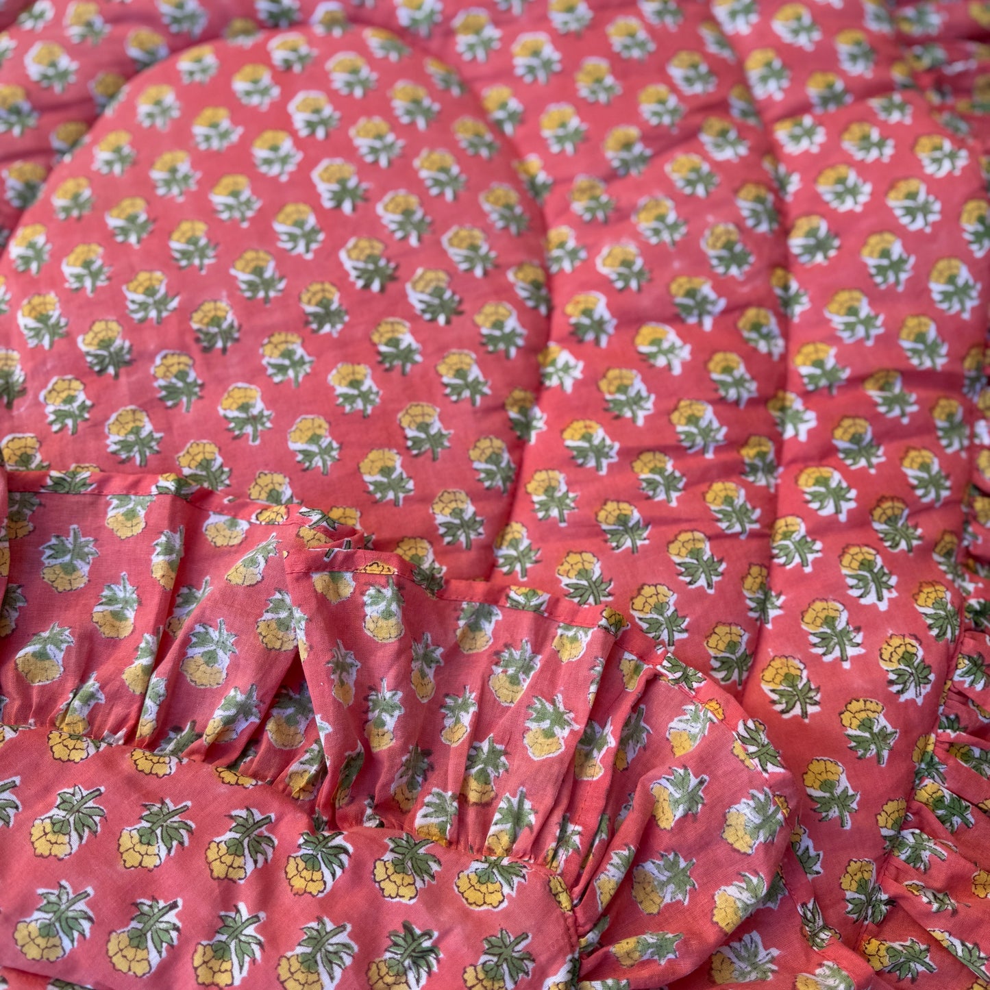 Baby Quilt Play Mat Heart Frill -Sunny Orange-