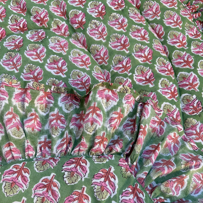 Baby Quilt Play Mat Heart Frill -Green-