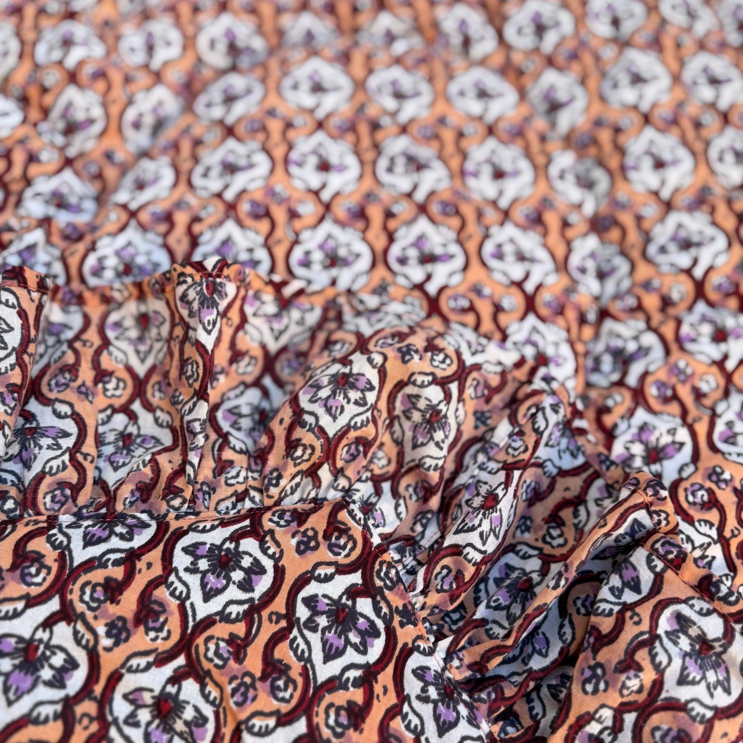 Baby Quilt Play Mat Heart Frill -Maroon-